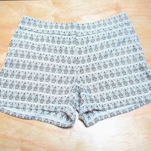 LOFT White Patterned Chino Shorts